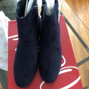 IMPO Navy Wedge Booties 7.5 New